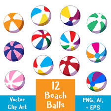 12 Beach Balls Clip Art | Summer Graphics | PNG, AI, EPS | TPT
