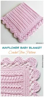 This petal stitch baby blanket free crochet pattern is perfect for any newborn girl. Mayflower Baby Blanket Crochet Free Pattern Crochet Knitting