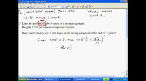 Compound Interest Question In Gcse Maths Past Exam Paper Youtube
