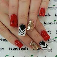 Esculpido de uñas al mejor precio. Gelish Manicura De Unas Unas Rojas Y Negras Unas Postizas De Gel