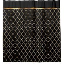 Elegant Black And Gold Quatrefoil Patterns Shower Curtain Zazzle Com In 2020 Patterned Shower Curtain Quatrefoil Pattern Black And Gold Bathroom