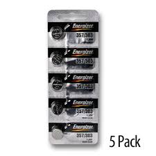 Energizer 357 303 Lr44 Sr44 Ag13 Silver Oxide Battery 1 55 Volt 5 Pack 357 303