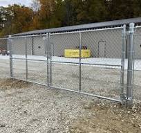 Hoover Fence Industrial Chain Link Fence Double Gates, All 2" Galvanized  HF40 Frame