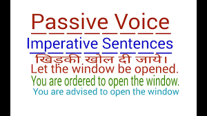 The passive voice entails more than just using a being verb. Passive Voice Imperative Sentences In English Grammar Through Hindi Imperative Sentences Passive Youtube