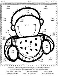 The sheets also have a color code key for each number and once the calculations are done, the pictures are colored as per the key. Free Printable Math Worksheets 3 Digit Addition With Regrouping