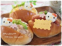 boiled egg hello kitty sandwich 食べ物のアイデア 弁当 キティ