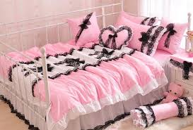 Princess by croscill is a beautiful new linen pattern. Korean Style Black Lace Bedspread Pink Princess Bedding Set Queen Size Girls Bow Duvet Covers Bed Skirt Bedclothes Cotton From Whq1981 90 46 Dhgate Com