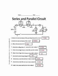 Series And Parallel Circuits Worksheet Lovely Current Voltage And Resistance In Circuits By Tfi Friday In 2020 Series And Parallel Circuits Circuits Science Circuit