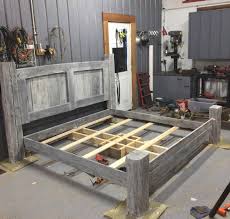 Headboard portion is 36 tall at highest point and 71 wide. Custom Reclaimed Wood Bed Frame Peakswood Custom Furniture
