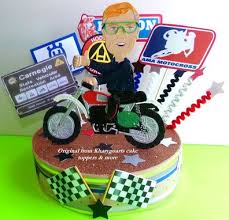 hand crafted motorcycle cake topper