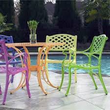 Pin By Sylvia Martinez On For The Home Colorful Patio Furniture Painting Patio Furniture Metal Patio Furniture