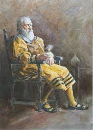 Old Man in Yellow, Smoking a Churchwarden Pipe | Art UK