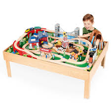 This all new table and train set features over 100 pieces and 23+ feet of track. Great Bond Train Play Imaginarium Table