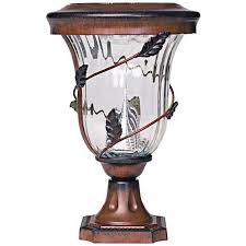 Flora Antique Bronze 12 1 2 High Solar Led Pier Mount Light X4398 Lamps Plus Outdoor Post Lights Solar Led Lights Post Lights