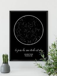 Carte Des Etoiles Personnalisee Star Map Constellations Art Print Constellation Chart