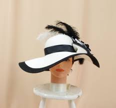 Black And White Hat Extra Wide Brim Hat Black And White Hat White Floppy Hat Church Hat Kentucky Derby Hat Floral Hat A Black And White Hats Wide Brim Hat Elegant Hats