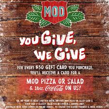 Mod pizza discount gift card. Facebook