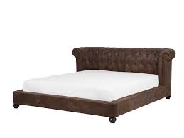 Das günstigste angebot beginnt bei € 10. Polsterbett Lederoptik Braun Lattenrost 160 X 200 Cm Cavaillon Beliani De