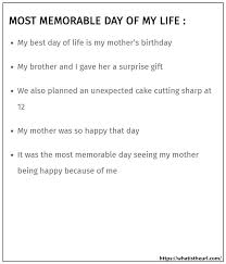 Most Memorable Day Of My Life How To Memorize Things Day Of My Life Essay About Life