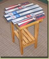 This is a great project and a wonderful conversation piece. Recycled Ski And Snowboard Side And Coffee Tables