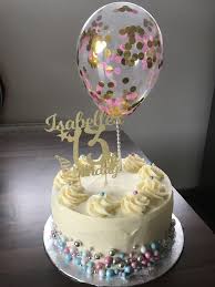 Birthday Cake And Balloons Pictures Confetti Balloon Topper Birthday Cake Baby Girl Christening Cake Elegant Birthday Cakes Birthday Cake