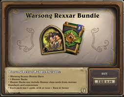 Mar 16, 2019 · posted 1 year, 6 months ago. Warsong Rexxar Bundle Is Now Hearthstone Top Decks Facebook