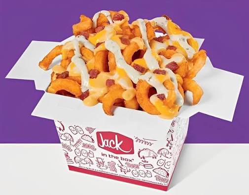 Jack In The Box have brought back their Triple Cheese Bacon Loaded Fries  for a limited time! This fan favorite item consists of seasoned curly fries,  topped with white and cheddar cheese
