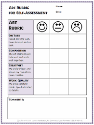 Simple Art Rubric For Self Assessment Art Rubric Art Lessons Elementary Art Education Lessons