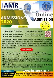 Admissions Open 2020 At Iamr For B Sc Biotech Microbiology M Sc Biotech Microbiology Bachelor Program Microbiology Life Science