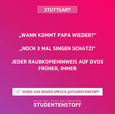 Bestellungen via internet werden zunehmend beliebter, denn die ware wird direkt nach hause geliefert. Wann Kommt Papa Wieder Noch 3 Mal Singen Schatzi Jeder Raubkopiehinweis Auf Dvds Fruher Immer Studentenstoff Kindheitserin Singen Studentenleben Lustig