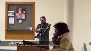 Janis Wade addresses City Council about youth curfew and gun violence