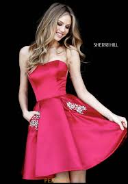 Sherri Hill Short Dress 51390 Strapless Homecoming Dresses Sherri Hill Short Dresses Sherri Hill Homecoming Dresses