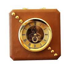 Haofay Retro Desktop Clock Brown Quartz Clock Desk Clock Battery Powered Decorative Table Clock Decoration Review Mantel Clocks Gold Watch Accessories