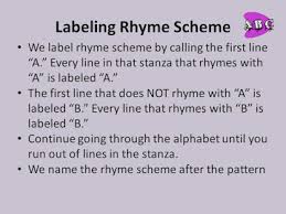 Here's a list of words you may be looking for. 2 Rhyme Scheme 9p