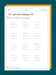 1x1 Gemischte Aufgaben Mischen Grundschulkonig Grundschule