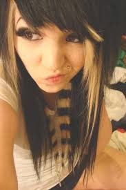 Scene hair is really light colored or dark with colorful streaks. Brown Blonde Coontails Blonde Scene Hair Brown To Blonde Scene Girls