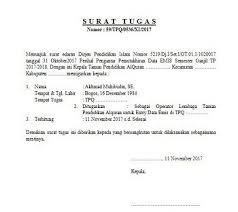 Contoh Surat Tugas Operator Emis Surat Belajar