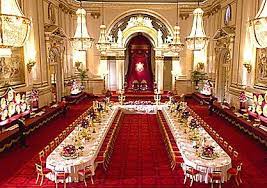 The curved armrests slide the dining chairs easily under the table. Royal Dining Room Buckingham Palace Palace Interior Royal Room