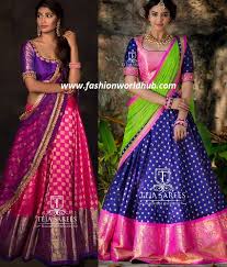 Top 8 Half Saree Color Combinations That Are Trending In 2018 Fashionworldhub This color combination is versatile enough to be used in a variety of design projects, from those with a sophisticated and upscale look to those with a calm this colorful image of ripe fruit gives rise to this unique combination of blues, cyans and red. top 8 half saree color combinations