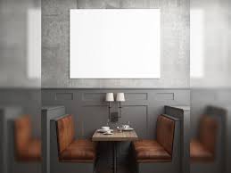 A Print Ready Mockup Of A Restaurant Or Pub Scene Change The Content Of The Image On The Wall Psd File With Smart La Restaurant Interior Free Mockup Interior