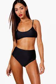 Petite Strappy High Waisted Bikini Boohoo Long Sleeve Swimwear Womens Swimsuits Bikini High Waisted Bikini