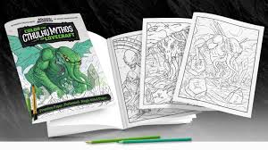 This gorgeous free coloring page features a skull surrounded by flowers. Color The Cthulhu Mythos Of H P Lovecraft Coloring Book By Jacob Walker Kickstarter