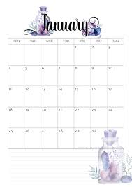 Monthly, yearly and weekly calendar formats available. January 2021 Calendar Printable Crystals Cute Freebies For You
