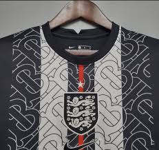 England's minimalist white home shirt features a central crest and nike swoosh with a dark blue crew neck and side stripes. England X Burberry 2021 Jerseyave Marketplace