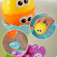 This amazing bath toy features three spinning gears that attach via suction cup to the bathtub wall for even more sensory fun. Yookidoo Baby Bath Toy Flow N Fill Spout Bathtub Magical Kids Toy Three Stackable Bathtime Play Cups And Water Spray Spout Walmart Com Walmart Com