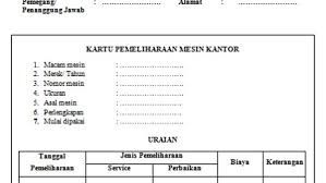 Kartu pemeliharaan ini berfungsi untuk mengontrol kegiatan pemeliharaan apa saja yang telah dilakukan setiap minggunya. Contoh Kartu Perawatan Mesin Revisi Id