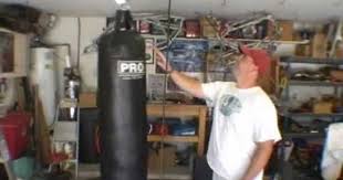 How To Hang A Muay Thai Heavy Bag To Your Ceiling Heavy Bags At Home Gym Kickboxing Bag