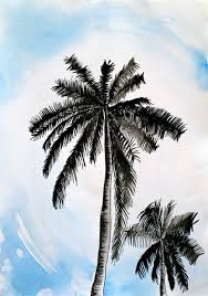 Black And White Palm Tree Pictures Asta Butėnienė Kundelytė Two Palm Trees Palm Trees Painting Botanical Wall Art Tree Mosaic