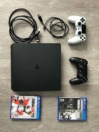 Barely Used Sony Playstation 4 Ps4 Slim 500gb 2 Games And 2 Controllers Ps4 Gaming Video Sony Playstation Playstation 4 Playstation