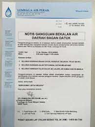 Lembaga air perak 137 views. Info Bdk Notis Gangguan Bekalan Air Bagan Datuk Kini Facebook
